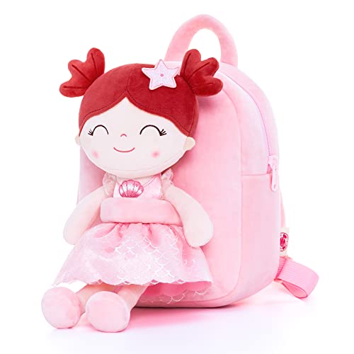 Plush Baby Girl Backpack - Stuffed Animal Doll Bag