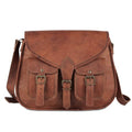 Vintage Leather Satchel - Handmade Crossbody Bag