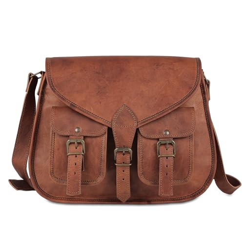 Vintage Leather Satchel - Handmade Crossbody Bag