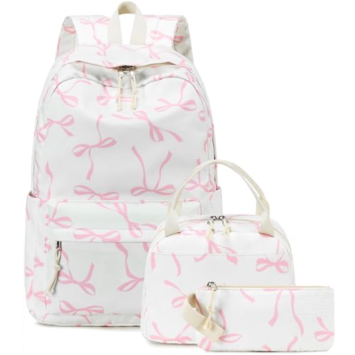 Teen Girls School Backpack Set - 3-in-1 Floral Canvas Bag