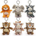 Forest Animal Keychain Set - 6-Piece Plush Charm Pack
