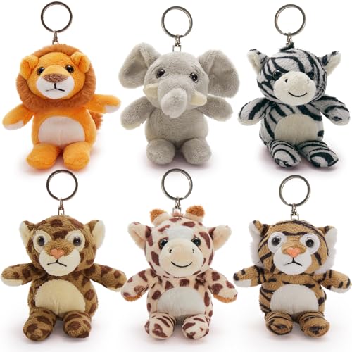 Forest Animal Keychain Set - 6-Piece Plush Charm Pack