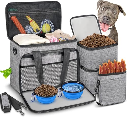 6-Piece Dog Travel Bag Set - Organized Pet Supply Carrier