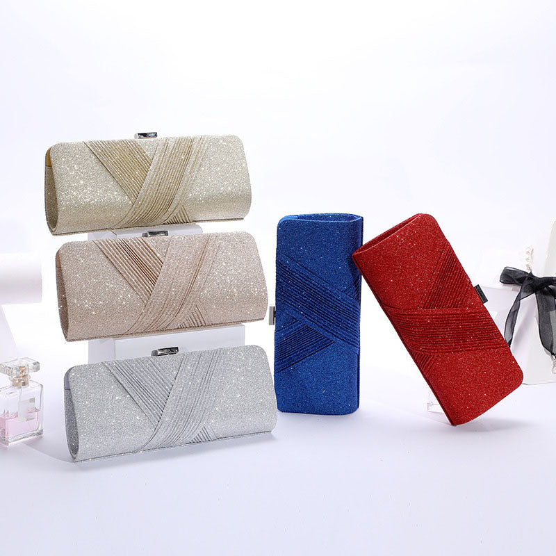 Elegant Pleated Evening Clutch - Formal Wedding & Party Handbag