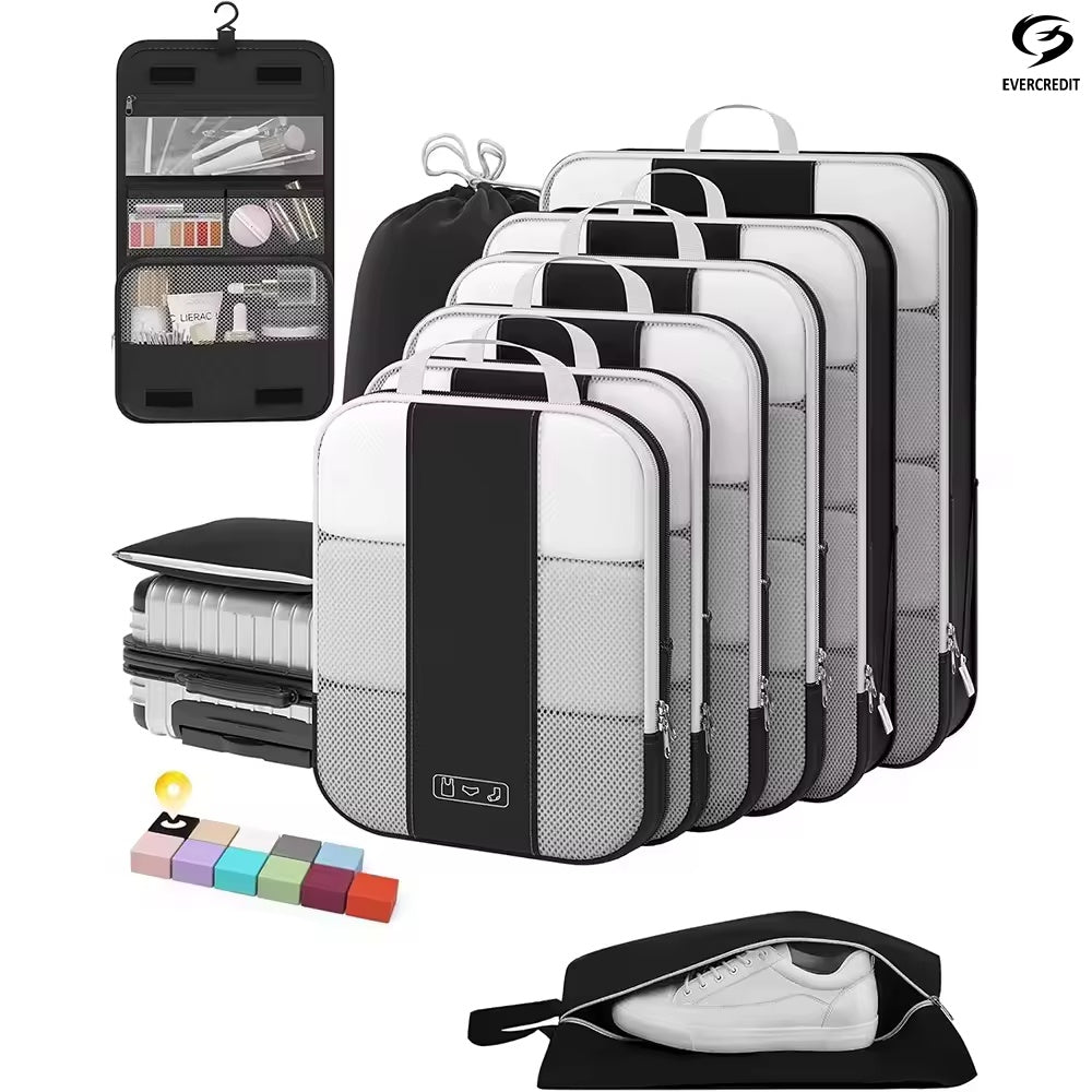 10-Set Ultra-Light Expandable Compression Packing Cubes for Travel