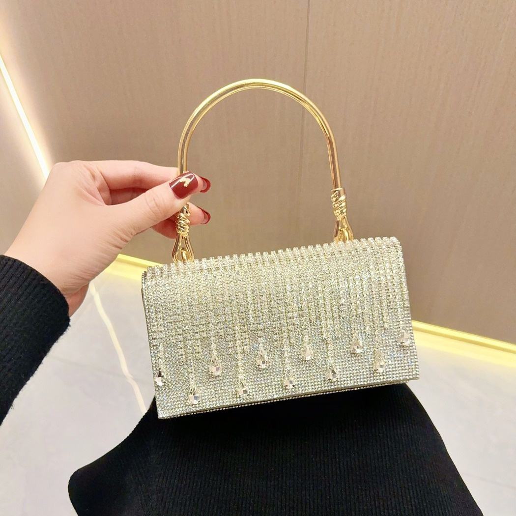 Sparkly Diamond Evening Clutch - Rhinestone Wedding Party Purse