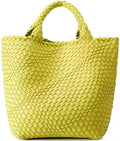 Handwoven Vegan Leather Tote Bag - Designer Hobo Shoulder Bag