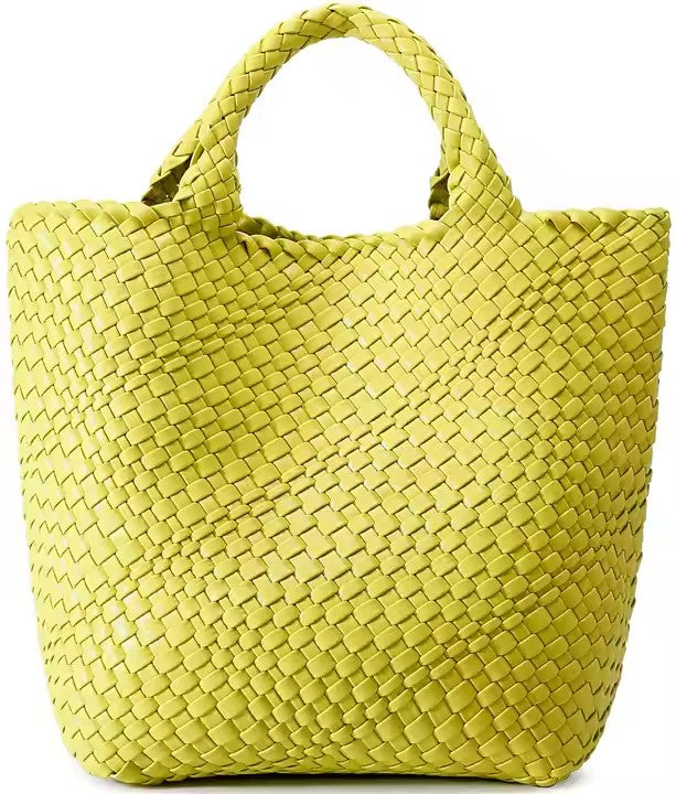 Handwoven Vegan Leather Tote Bag - Designer Hobo Shoulder Bag