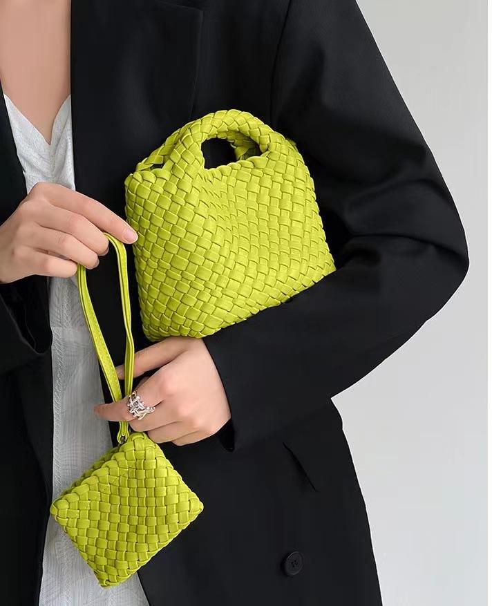Handwoven Vegan Leather Tote Bag - Luxury Designer Style