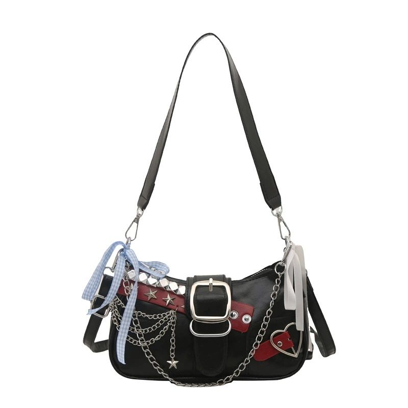 Retro Y2K Small Shoulder Purse - Trendy Underarm Handbag